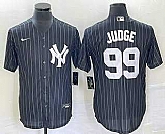 Men's New York Yankees #99 Aaron Judge Black Pinstripe Cool Base Stitched Baseball Jersey,baseball caps,new era cap wholesale,wholesale hats