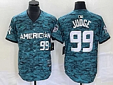 Men's New York Yankees #99 Aaron Judge Number Teal 2023 All star Cool Base Stitched Baseball Jersey,baseball caps,new era cap wholesale,wholesale hats