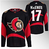 Men's Ottawa Senators #17 Zack MacEwen Black Reverse Retro Stitched Jersey,baseball caps,new era cap wholesale,wholesale hats