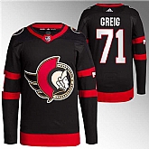 Men's Ottawa Senators #71 Ridly Greig Black Premier Breakaway Stitched Jersey
