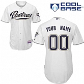 Men's Padres Customized White Cool Base MLB Jersey