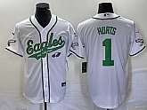 Men's Philadelphia Eagles #1 Jalen Hurts White Cool Base Stitched Baseball Jersey,baseball caps,new era cap wholesale,wholesale hats