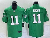 Men's Philadelphia Eagles #11 AJ Brown Green 2023 Vapor Limited Throwback Jersey,baseball caps,new era cap wholesale,wholesale hats