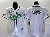 Men's Philadelphia Eagles White Team Big Logo With C Patch Cool Base Stitched Baseball Jersey,baseball caps,new era cap wholesale,wholesale hats