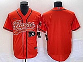 Men's Philadelphia Flyers Blank Orange Cool Base Stitched Baseball Jersey,baseball caps,new era cap wholesale,wholesale hats