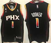 Men's Phoenix Suns #1 Devin Booker Black Stitched Basketball Jersey,baseball caps,new era cap wholesale,wholesale hats
