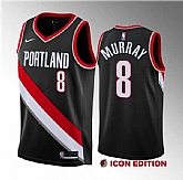 Men's Portland Trail Blazers #8 Kris Murray Black 2023 Draft Icon Edition Stitched Basketball Jersey Dzhi ,baseball caps,new era cap wholesale,wholesale hats