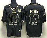 Men's San Francisco 49ers #13 Brock Purdy Black Gold With 75th Anniversary Patch Stitched Jersey,baseball caps,new era cap wholesale,wholesale hats