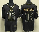 Men's San Francisco 49ers #16 Joe Montana Black Gold Stitched Jersey,baseball caps,new era cap wholesale,wholesale hats