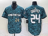 Men's Seattle Mariners #24 Ken Griffey Number Teal 2023 All Star Cool Base Stitched Jersey,baseball caps,new era cap wholesale,wholesale hats