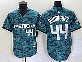 Men's Seattle Mariners #44 Julio Rodriguez Teal 2023 All Star Cool Base With Patch Stitched Baseball Jersey