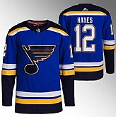 Men's St. Louis Blues #12 Kevin Hayes Blue Stitched Jersey