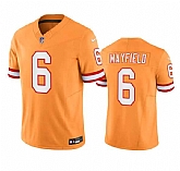 Men's Tampa Bay Buccaneers #6 Baker Mayfield Orange Throwback Limited Stitched Jersey,baseball caps,new era cap wholesale,wholesale hats