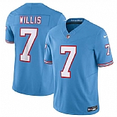Men's Tennessee Titans #7 Malik Willis Light Blue 2023 F.U.S.E. Vapor Limited Throwback Stitched Football Jersey,baseball caps,new era cap wholesale,wholesale hats