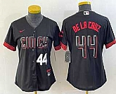 Women's Cincinnati Reds #44 Elly De La Cruz Number Black 2023 City Connect Cool Base Stitched Baseball Jersey2,baseball caps,new era cap wholesale,wholesale hats