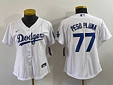 Women's Los Angeles Dodgers #77 Peso Pluma White Stitched Cool Base Nike Jersey,baseball caps,new era cap wholesale,wholesale hats