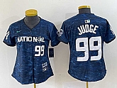 Women's New York Yankees #99 Aaron Judge Number Royal 2023 All Star Cool Base Stitched Baseball Jersey,baseball caps,new era cap wholesale,wholesale hats