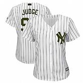 Women's New York Yankees #99 Aaron Judge White Strip 2018 Memorial Day Cool Base Stitched Baseball Jersey Dzhi,baseball caps,new era cap wholesale,wholesale hats