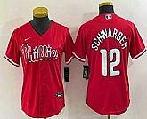 Women's Philadelphia Phillies #12 Kyle Schwarber Red Stitched Cool Base Nike Jersey,baseball caps,new era cap wholesale,wholesale hats
