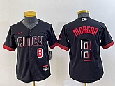 Youth Cincinnati Reds #8 Joe Morgan Number Black 2023 City Connect Cool Base Stitched Jersey,baseball caps,new era cap wholesale,wholesale hats