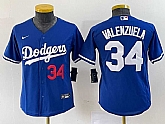 Youth Los Angeles Dodgers #34 Fernando Valenzuela Number Blue Stitched Cool Base Nike Jersey,baseball caps,new era cap wholesale,wholesale hats