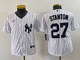 Youth New York Yankees #27 Giancarlo Stanton White Stitched Cool Base Nike Jersey,baseball caps,new era cap wholesale,wholesale hats