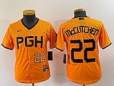 Youth Pittsburgh Pirates #22 Andrew McCutchen Number Yellow 2023 City Connect Stitched Jersey1,baseball caps,new era cap wholesale,wholesale hats