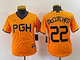 Youth Pittsburgh Pirates #22 Andrew McCutchen Yellow 2023 City Connect Stitched Jersey1