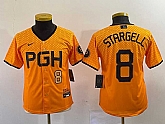 Youth Pittsburgh Pirates #8 Willie Stargell Number Yellow 2023 City Connect Stitched Jersey1,baseball caps,new era cap wholesale,wholesale hats
