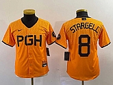 Youth Pittsburgh Pirates #8 Willie Stargell Number Yellow 2023 City Connect Stitched Jersey4,baseball caps,new era cap wholesale,wholesale hats