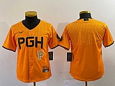 Youth Pittsburgh Pirates Blank Yellow 2023 City Connect Stitched Jersey1