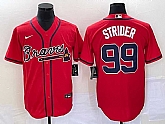 Men's Atlanta Braves #99 Spencer Strider Red Cool Base Stitched Baseball Jersey,baseball caps,new era cap wholesale,wholesale hats