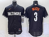 Men's Baltimore Orioles #3 Jorge Mateo Black 2023 City Connect Flex Base Stitched Jersey,baseball caps,new era cap wholesale,wholesale hats