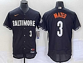 Men's Baltimore Orioles #3 Jorge Mateo Number Black 2023 City Connect Flex Base Stitched Jersey,baseball caps,new era cap wholesale,wholesale hats