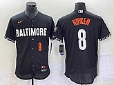 Men's Baltimore Orioles #8 Cal Ripken Jr Number Black 2023 City Connect Flex Base Stitched Jerseys,baseball caps,new era cap wholesale,wholesale hats