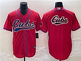 Men's Chicago Cubs Red Team Big Logo Cool Base Stitched Jersey,baseball caps,new era cap wholesale,wholesale hats