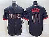 Men's Cincinnati Reds #14 Pete Rose Black 2023 City Connect Cool Base Stitched Jersey,baseball caps,new era cap wholesale,wholesale hats