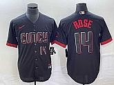 Men's Cincinnati Reds #14 Pete Rose Number Black 2023 City Connect Cool Base Jersey,baseball caps,new era cap wholesale,wholesale hats