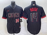 Men's Cincinnati Reds #14 Pete Rose Number Black 2023 City Connect Cool Base Stitched Jersey,baseball caps,new era cap wholesale,wholesale hats