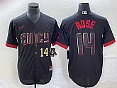 Men's Cincinnati Reds #14 Pete Rose Number Black 2023 City Connect Cool Base Stitched Jerseys,baseball caps,new era cap wholesale,wholesale hats