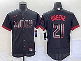 Men's Cincinnati Reds #21 Hunter Greene Black 2023 City Connect Flex Base Stitched Jerseys,baseball caps,new era cap wholesale,wholesale hats