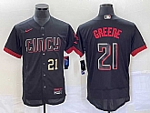 Men's Cincinnati Reds #21 Hunter Greene Number Black 2023 City Connect Flex Base Stitched Jerseys,baseball caps,new era cap wholesale,wholesale hats