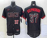 Men's Cincinnati Reds #37 Tyler Stephenson Number Black 2023 City Connect Flex Base Jersey,baseball caps,new era cap wholesale,wholesale hats