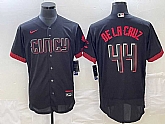 Men's Cincinnati Reds #44 Elly De La Cruz Black 2023 City Connect Cool Base Stitched Jersey,baseball caps,new era cap wholesale,wholesale hats