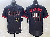 Men's Cincinnati Reds #44 Elly De La Cruz Number Black 2023 City Connect Cool Base Stitched Jersey,baseball caps,new era cap wholesale,wholesale hats