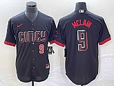 Men's Cincinnati Reds #9 Matt McLain Number Black 2023 City Connect Cool Base Stitched Jerseys,baseball caps,new era cap wholesale,wholesale hats