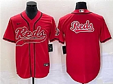 Men's Cincinnati Reds Red Team Big Logo With Patch Cool Base Stitched Baseball Jersey,baseball caps,new era cap wholesale,wholesale hats
