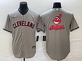 Men's Cleveland Guardians Gray Team Big Logo Cool Base Stitched Jersey,baseball caps,new era cap wholesale,wholesale hats