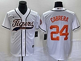Men's Detroit Tigers #24 Miguel Cabrera White Cool Base Stitched Baseball Jersey,baseball caps,new era cap wholesale,wholesale hats