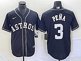 Men's Houston Astros #3 Jeremy Pena Black Cool Base Stitched Baseball Jersey,baseball caps,new era cap wholesale,wholesale hats